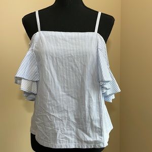 Zara Striped off the Shoulder Top